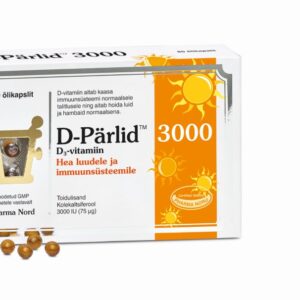 D-Pärlid 3000 Iu (75 µg) Kapslid Oliiviõlis Lahustatud Looduslik D3-Vitamiin N80