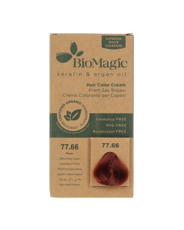 Biomagic Hair Color Cream kreemjas juuksevärv 77.66 Medium Deep Copper 60ml