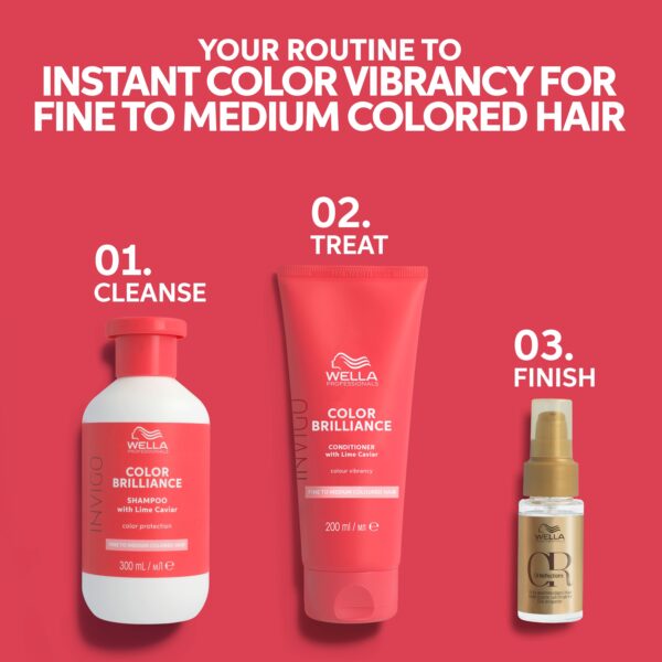 Wella Professionals Invigo Brilliance Color Protection Shampoo Fine/Normal Värvi Kaitsev Šampoon (Õhuk./Norm. Juuksed)  300ml - Image 2