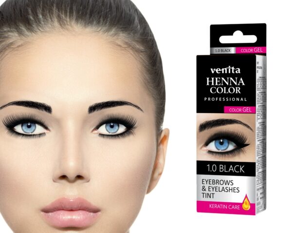 Venita Henna Color Gel kulmuvärv keratiiniga 1.0 must - Image 2